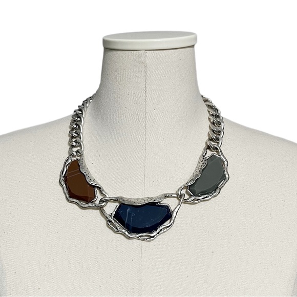 Jewelry - Gray Blue Brown Stone Statement Necklace
